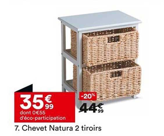 Chevet Natura 2 tiroirs
