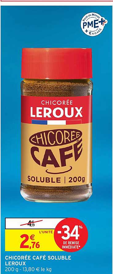 CHICORÉE CAFÉ SOLUBLE LEROUX 200 g