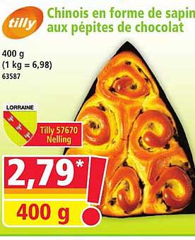 Chinois en forme de sapin aux pépites de chocolat