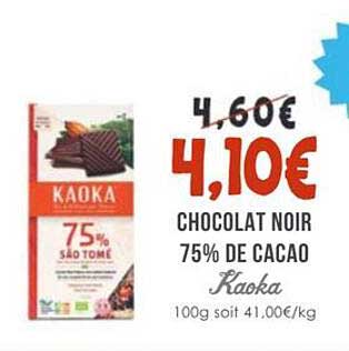 CHOCOLAT NOIR 75% DE CACAO