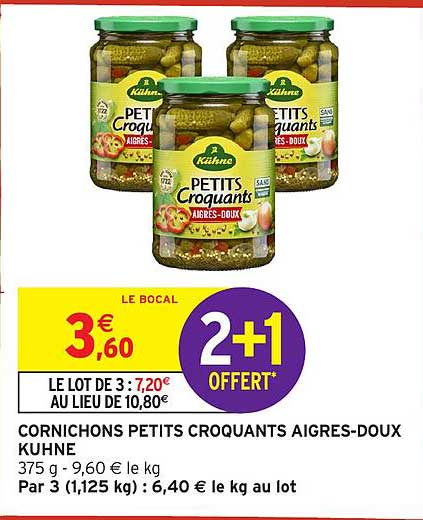 CORNICHONS PETITS CROQUANTS AIGRES-DOUX KUHNE