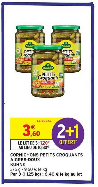 CORNICHONS PETITS CROQUANTS AIGRES-DOUX KUHNE