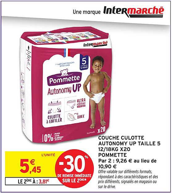 COUCHE CULOTTE AUTONOMY UP TAILLE 5 12/18KG X20 POMMETTE