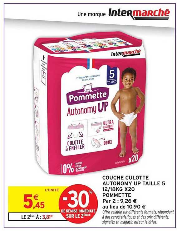 COUCHE CULOTTE AUTONOMY UP TAILLE 5 12/18KG X20 POMMETTE
