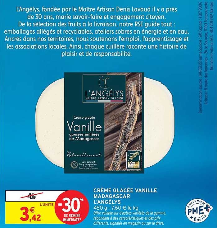 CRÈME GLACÉE VANILLE MADAGASCAR L'ANGÉLYS