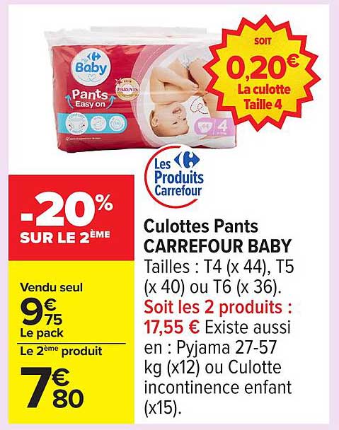 CULOTTES PANTS CARREFOUR BABY