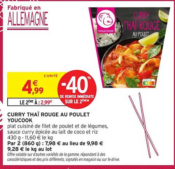 CURRY THAÏ ROUGE AU POULET