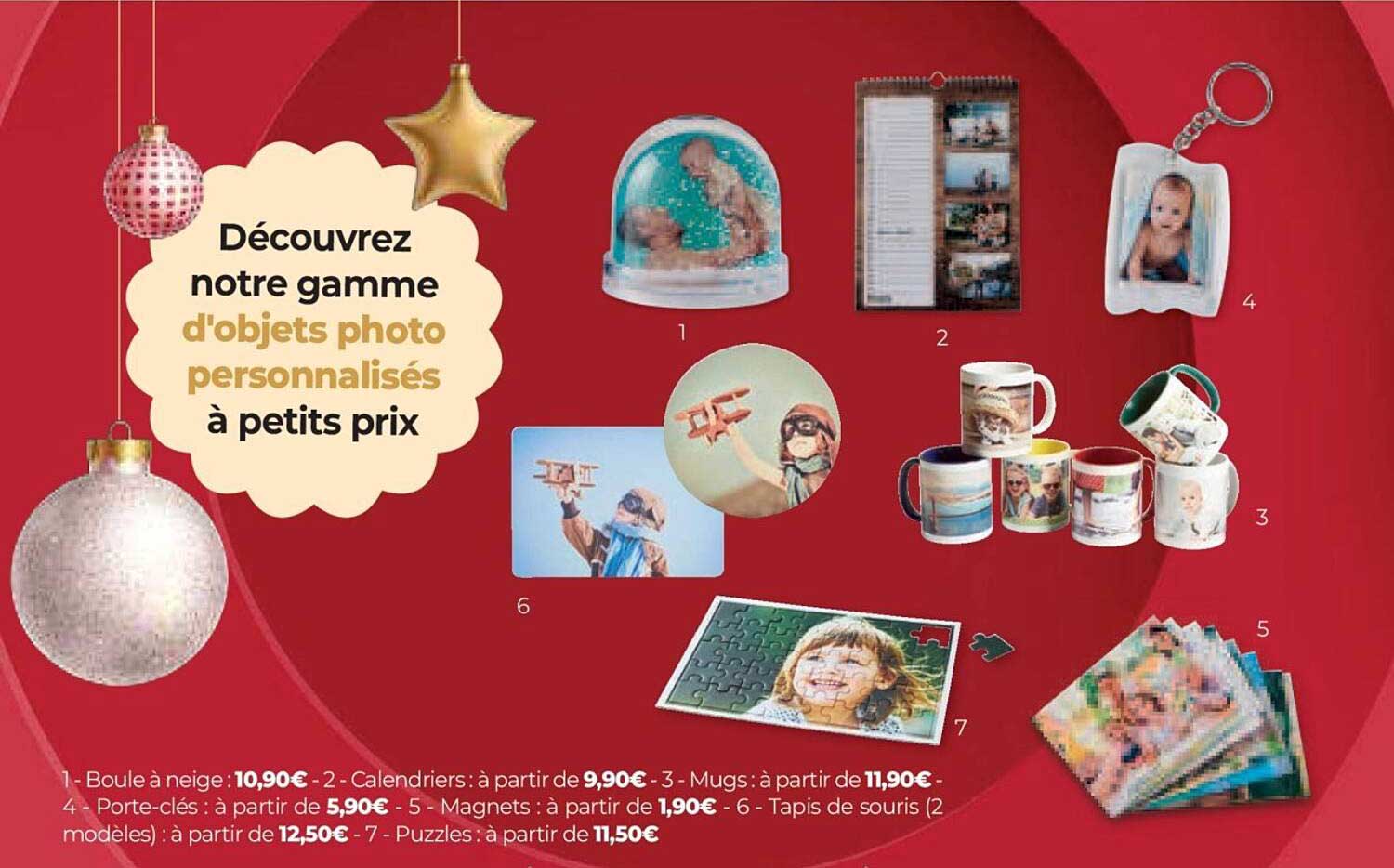 Découvrez notre gamme d'objets photo personnalisés à petits prix
