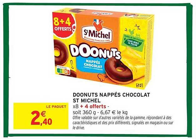 DOONUTS NAPPÉS CHOCOLAT ST MICHEL