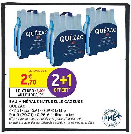 EAU MINÉRALE NATURELLE GAZEUSE QUÉZAC