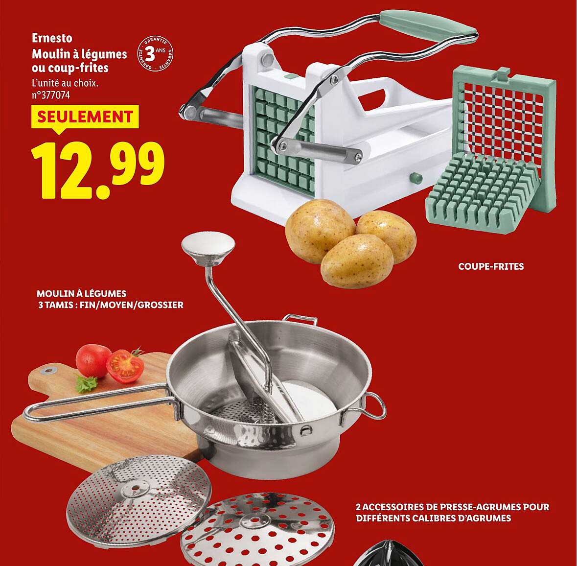 Ernesto Moulin à légumes ou coup-frîtes