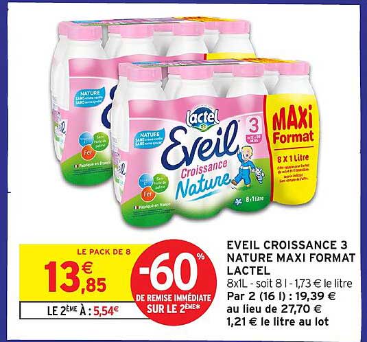 EVEIL CROISSANCE 3 NATURE MAXI FORMAT LACTEL