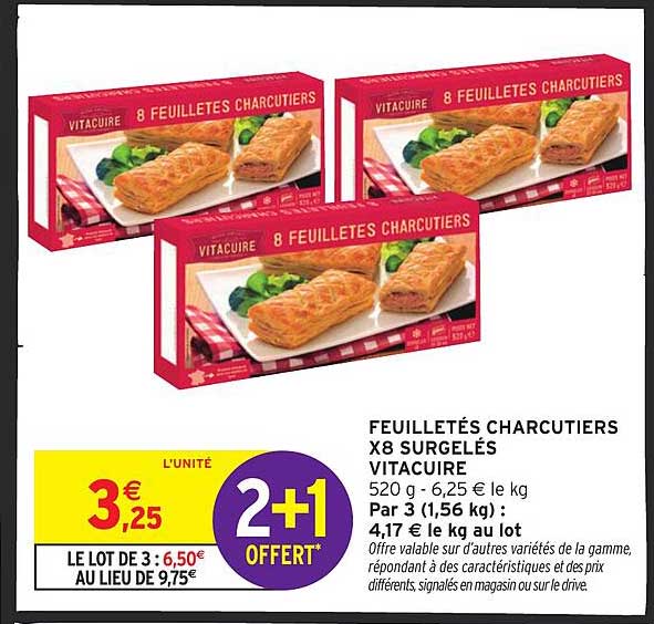 FEUILLETÉS CHARCUTIERS X8 SURGELÉS VITACURE