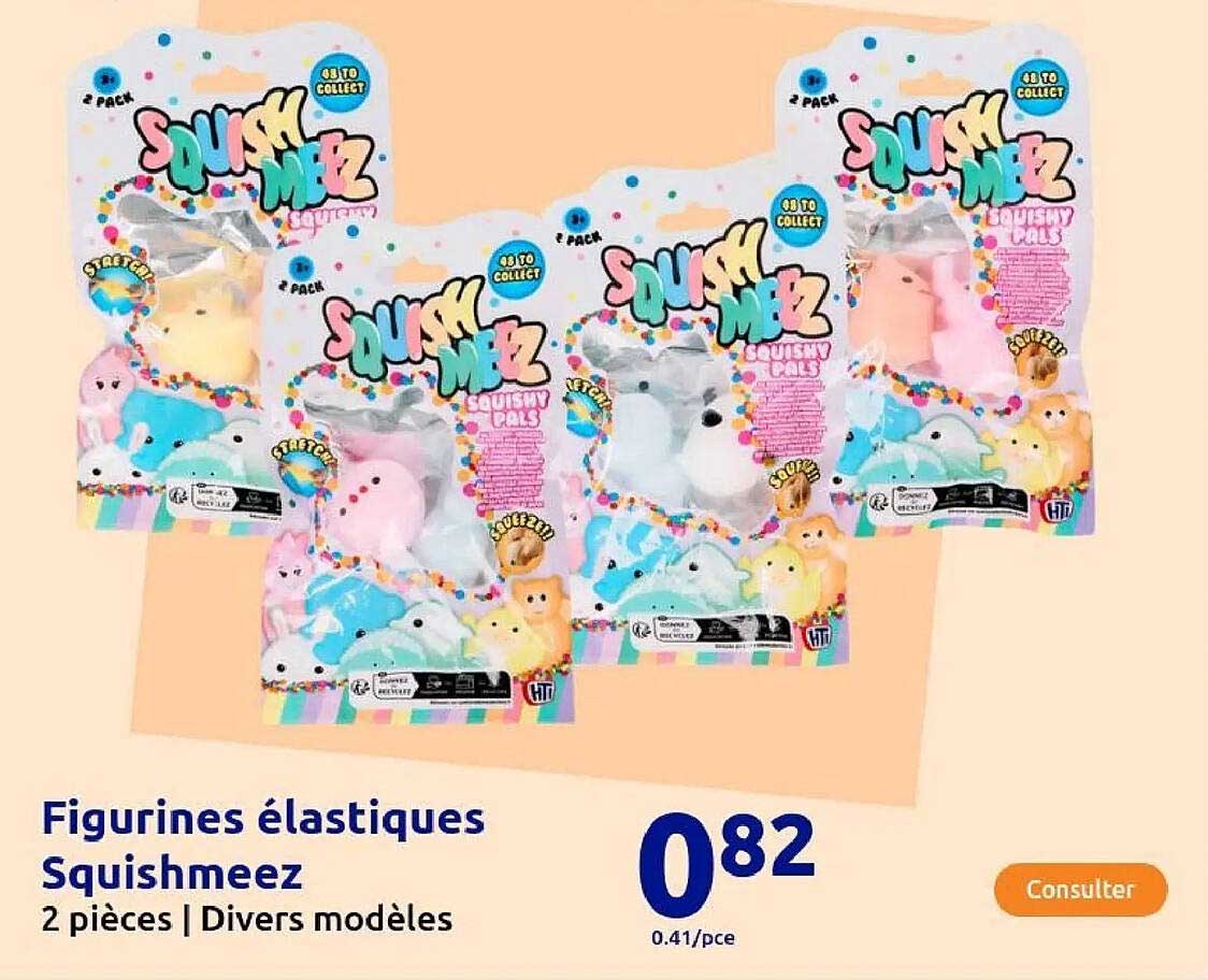 Figurines élastiques Squishmeez 2 pièces | Divers modèles