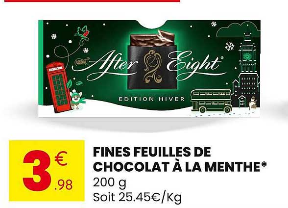 FINES FEUILLES DE CHOCOLAT À LA MENTHE*