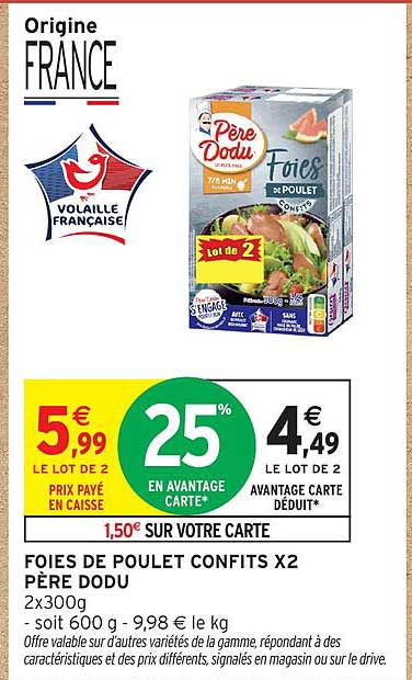 Foies de Poulet Confits X2 PÈRE DODU