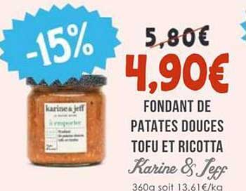 Fondant de patates douces tofu et ricotta