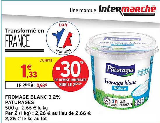 FROMAGE BLANC 3,2% PÂTURAGES