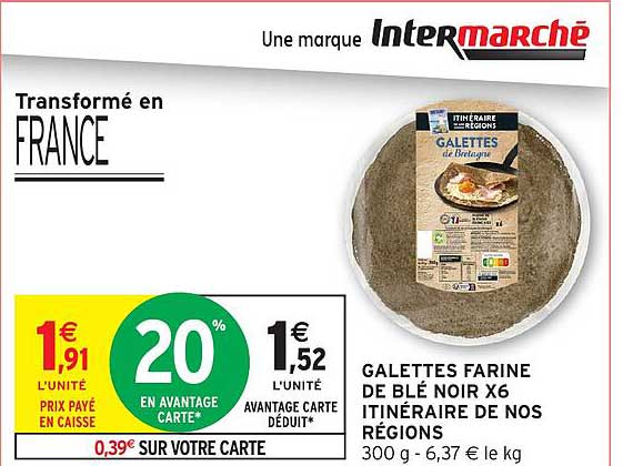 GALETTES FARINE DE BLÉ NOIR X6 ITINÉRAIRE DE NOS RÉGIONS