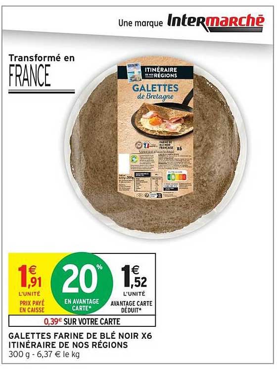 GALETTES FARINE DE BLÉ NOIR X6 ITINÉRAIRE DE NOS RÉGIONS