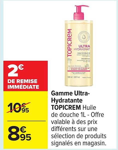 Gamme Ultra-Hydratante TOPICREM Huile de douche 1L