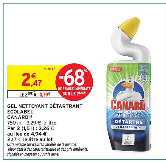 GEL NETTOYANT DÉTARTRANT ECOLABEL CANARD