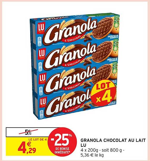 GRANOLA CHOCOLAT AU LAIT LU