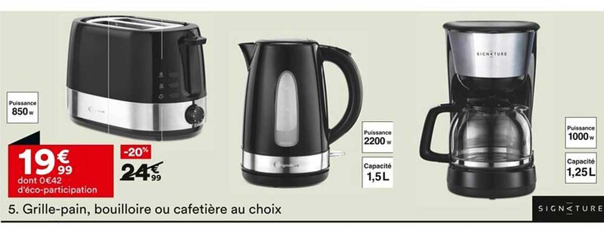 Grille-pain, bouilloire ou cafetière au choix