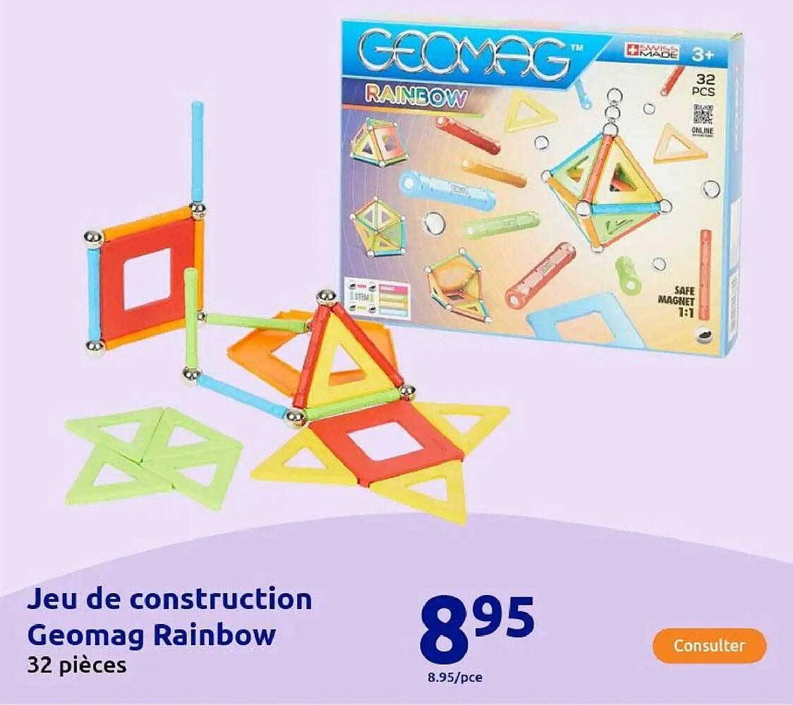 Jeu de construction Geomag Rainbow 32 pièces