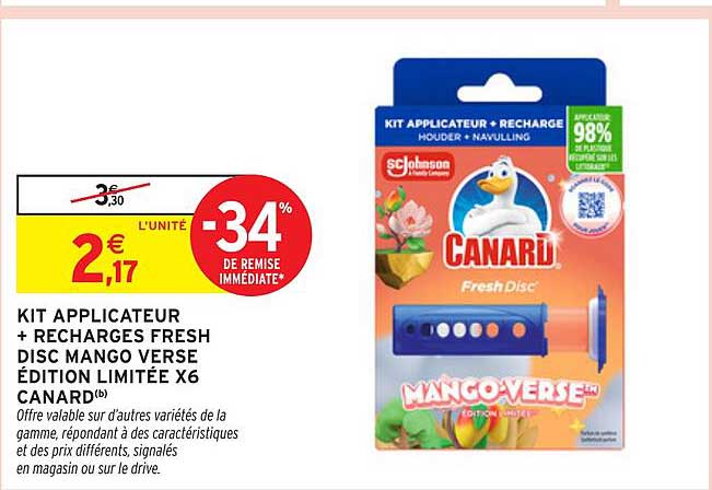 KIT APPLICATEUR + RECHARGES FRESH DISC MANGO VERSE ÉDITION LIMITÉE X6 CANARD