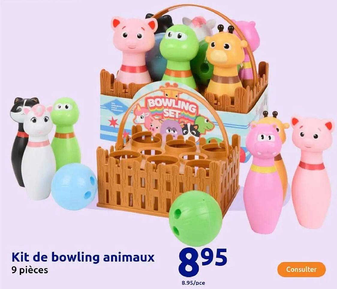 Kit de bowling animaux