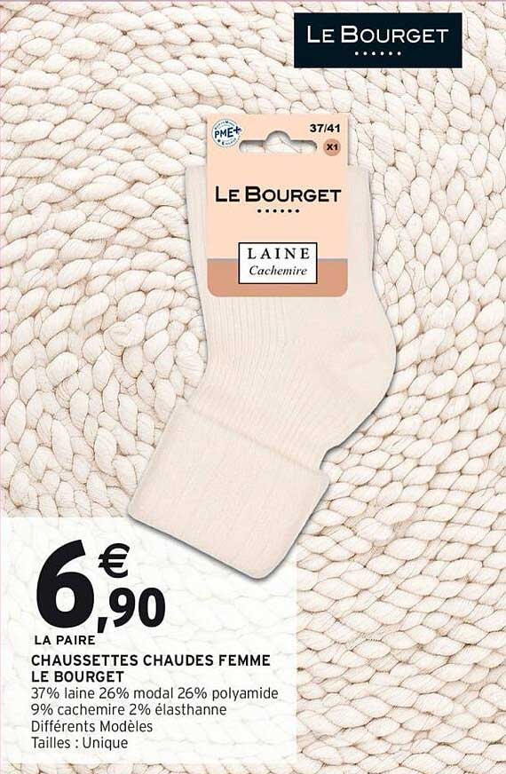 LA PAIRE CHAUSSETTES CHAUDES FEMME LE BOURGET