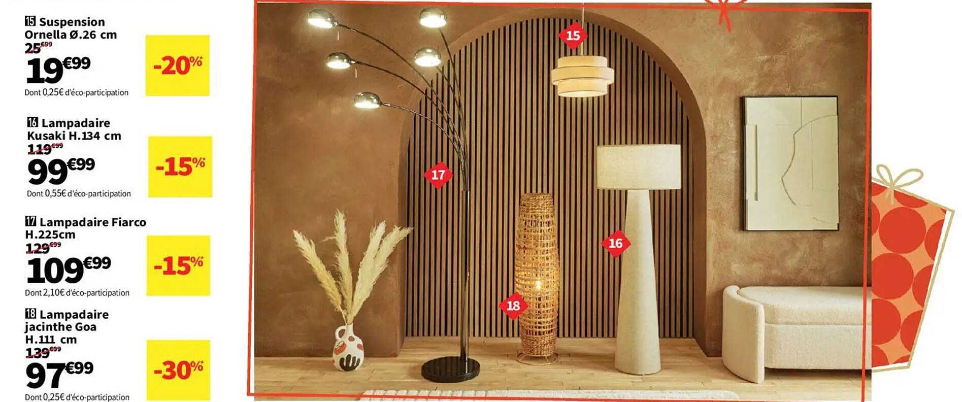 Lampadaire Fiacco H.225 cm