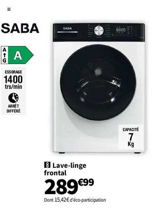 Lave-linge frontal SABA 7 Kg