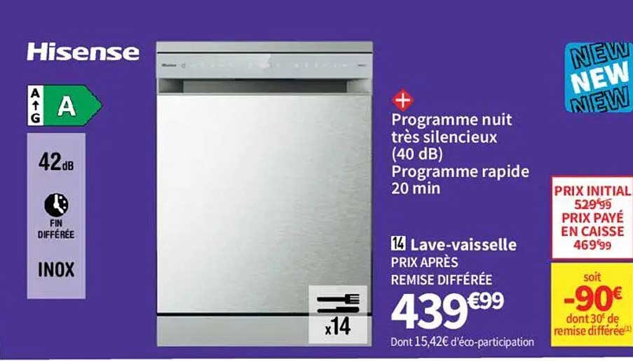 Lave-vaisselle Hisense - Prix Promo