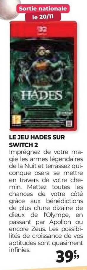 LE JEU HADES SUR SWITCH 2