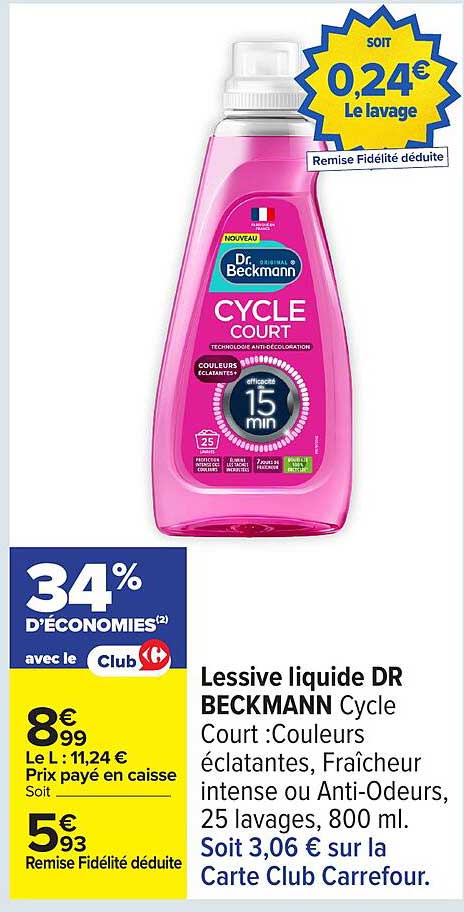 Lessive liquide DR BECKMANN Cycle Court