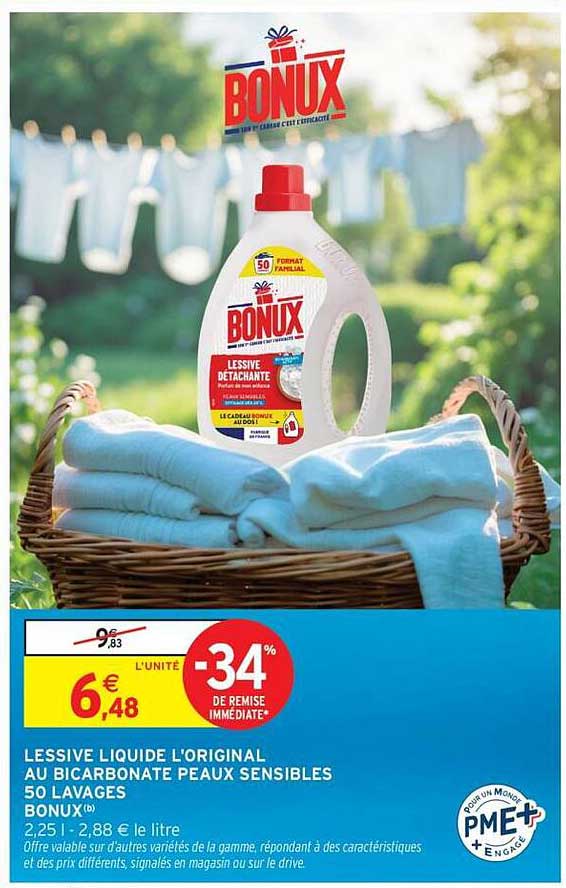 LESSIVE LIQUIDE L'ORIGINAL AU BICARBONATE PEAUX SENSIBLES 50 LAVAGES