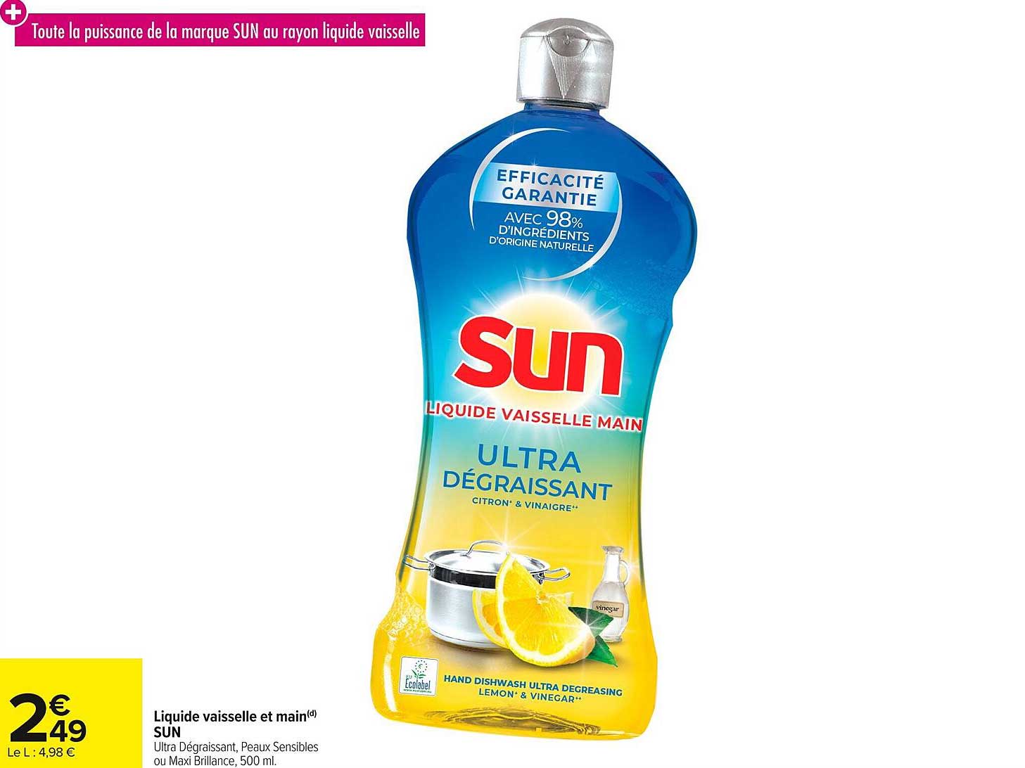 Liquide vaisselle et main SUN Ultra Dégraissant