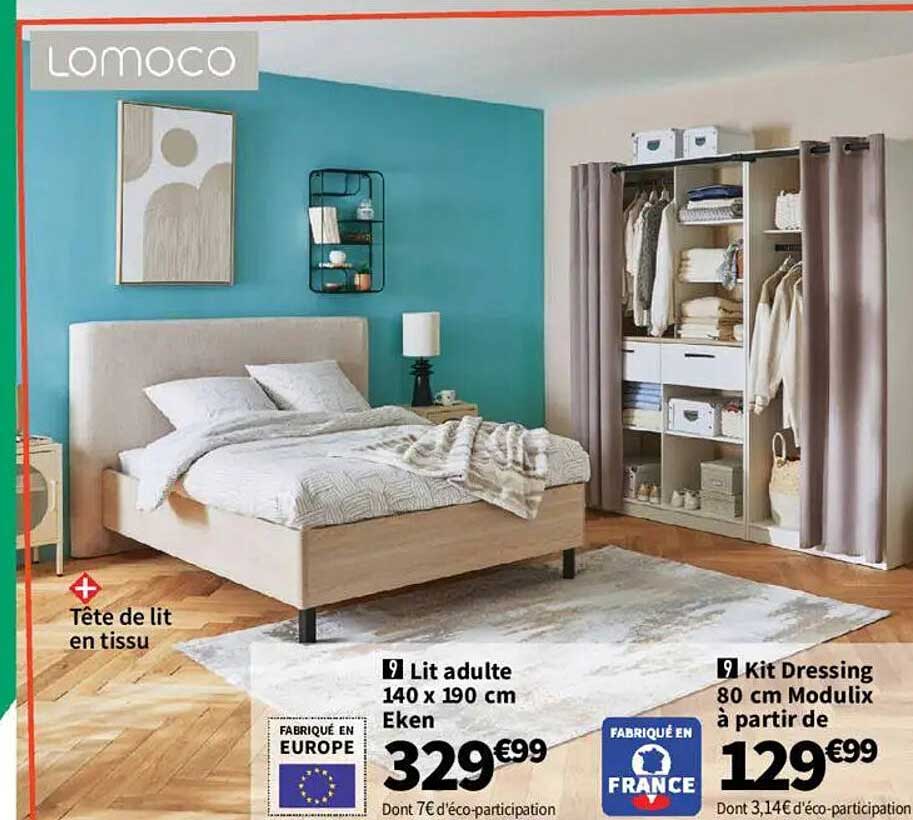 Lit adulte 140 x 190 cm Eken