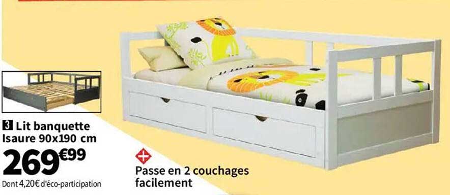 Lit banquette Isauré 90x190 cm