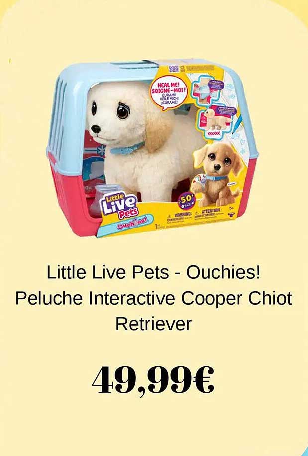 Little Live Pets - Ouchies! Peluche Interactive Cooper Chiot Retriever