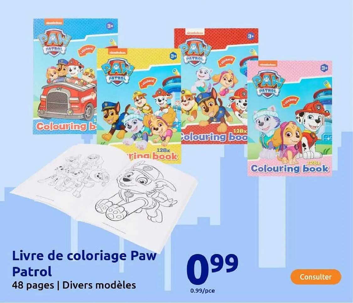 Livre de coloriage Paw Patrol