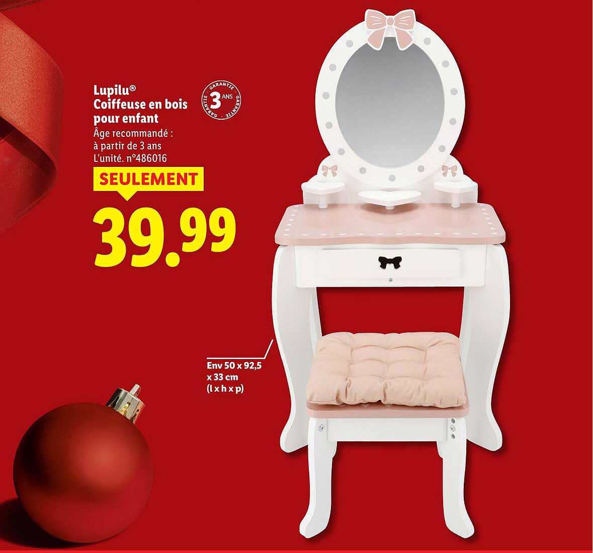 Lupilu® Coiffeuse en bois pour enfant