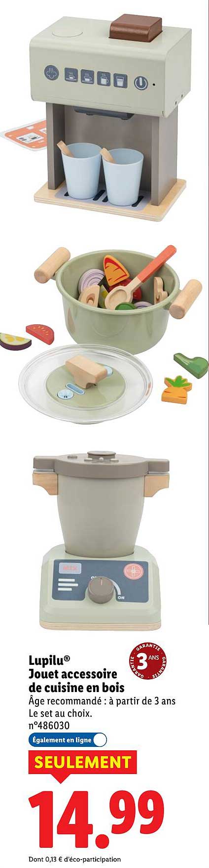 Lupilu® Jouet accessoire de cuisine en bois