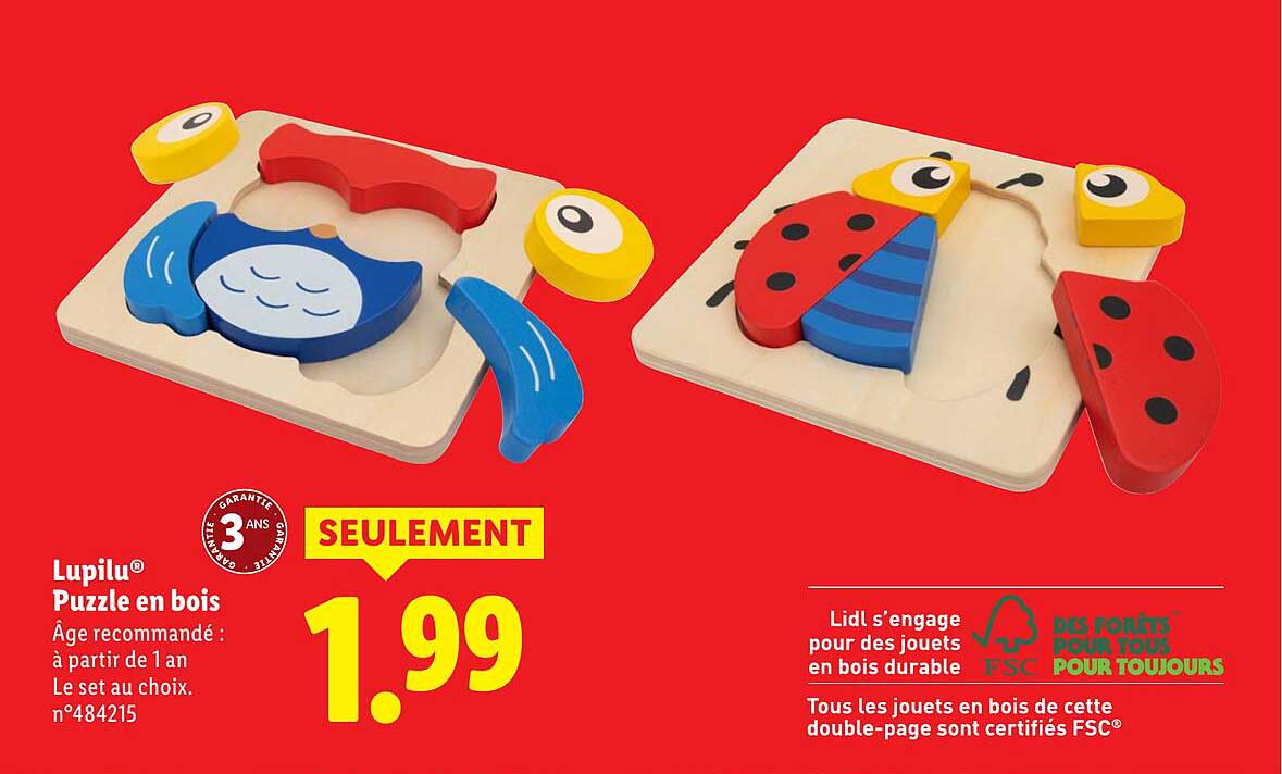 Lupilu® Puzzle en bois