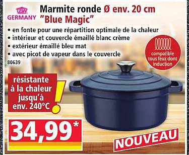 Marmite ronde Ø env. 20 cm "Blue Magic"