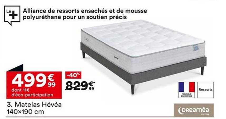 Matelas Hévéia 140x190 cm