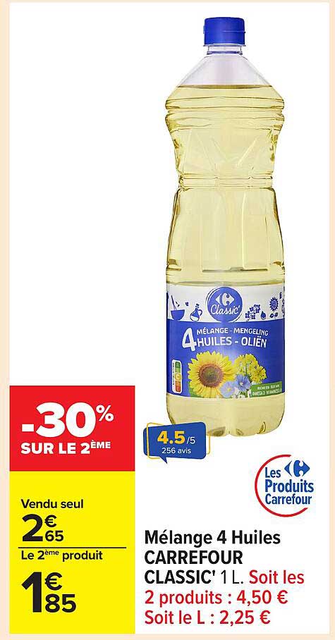 Mélange 4 Huiles CARREFOUR CLASSIC' 1 L.