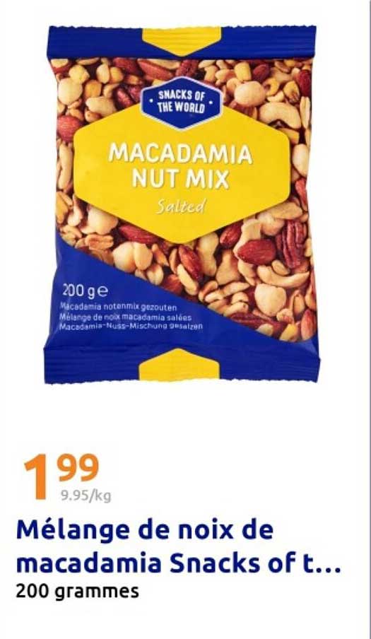 Mélange de noix de macadamia Snacks of t...